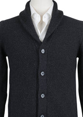Fiori Di Lusso Dark Gray Wool Shawl Sweater - (779) - Parent