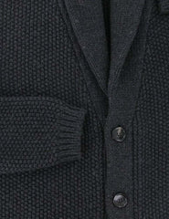Fiori Di Lusso Dark Gray Wool Shawl Sweater - (779) - Parent