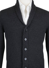 Fiori Di Lusso Gray Wool Shawl Sweater - (780) - Parent