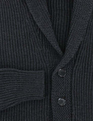 Fiori Di Lusso Gray Wool Shawl Sweater - (780) - Parent