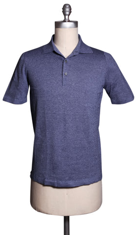 Fiori Di Lusso Blue Polo - Slim