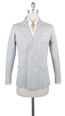 Fiori Di Lusso Light Gray Cotton Solid Resort Jacket - S US/48 EU - (722)