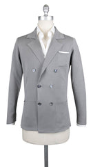 Fiori Di Lusso Gray Cotton Solid Resort Jacket - L US/52 EU - (720)
