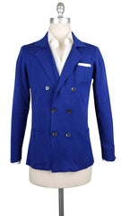 Fiori Di Lusso Blue Cotton Solid Resort Jacket - L US/52 EU - (721)
