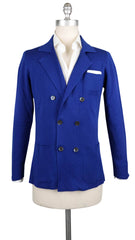 Fiori Di Lusso Blue Cotton Solid Resort Jacket - M US/50 EU - (721)