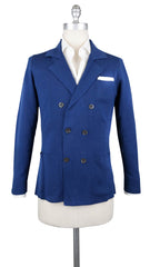 Fiori Di Lusso Navy Blue Cotton Solid Resort Jacket - S US/48 EU - (723)
