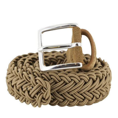 Fiori Di Lusso Beige Braided Belt