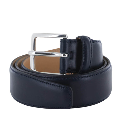 Fiori Di Lusso Navy Blue Leather Belt