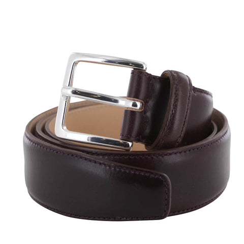 Fiori Di Lusso Burgundy Red Bridle Leather Belt