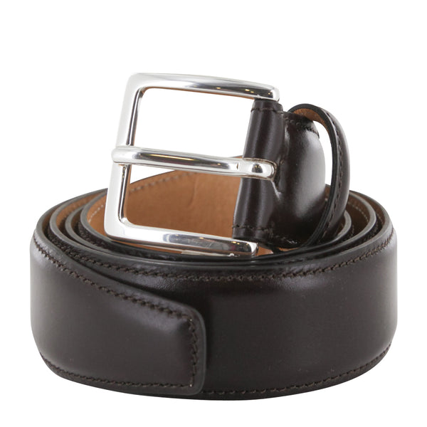 Fiori Di Lusso Dark Brown Bridle Calf Leather Belt - (133) - Parent