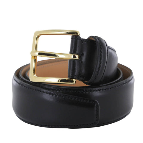 Fiori Di Lusso Black Leather Belt