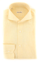 Fiori Di Lusso Yellow Melange Shirt - Extra Slim - 15/38 - (FLC34931061FT)
