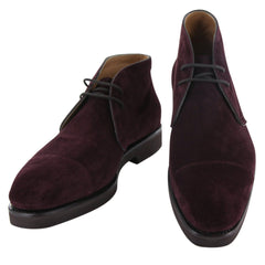 Fiori Di Lusso Burgundy Red Suede Chukka Boots - 6 E/5 G - (5X)