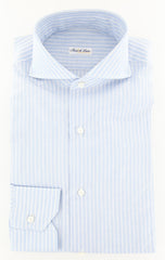Fiori Di Lusso Light Blue Striped Shirt - Slim - 16/41 - (FLILP6EDOT)