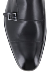 Fiori Di Lusso Black Leather Double Monk Strap Shoes - (659) - Parent