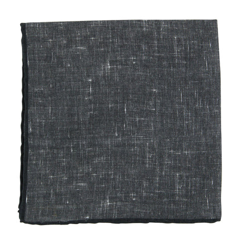 Fiori Di Lusso Dark Gray Linen Pocket Square