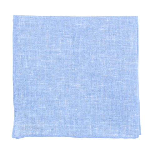 Fiori Di Lusso Light Blue Linen Pocket Square