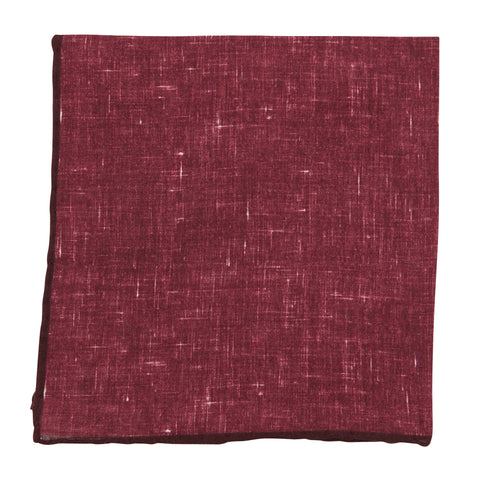 Fiori Di Lusso Burgundy Red Linen Pocket Square