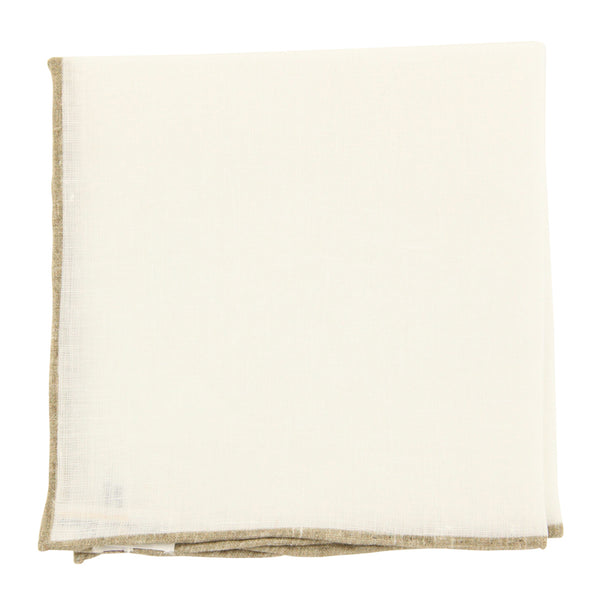 Fiori Di Lusso White Geometric Pocket Square - 12" x 12" (FL720173)