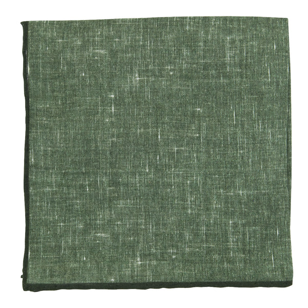 New Fiori Di Lusso Olive Green Melange Pocket Square -  x 12" - (FL719177)