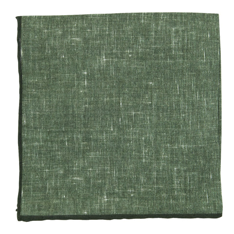 Fiori Di Lusso Olive Green Linen Pocket Square