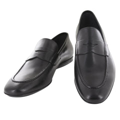 Fiori Di Lusso Black Leather Penny Loafers - 6 D/5 F - (54)