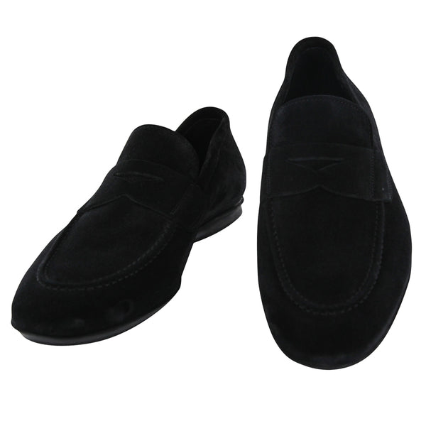 Fiori Di Lusso Black Suede Penny Loafers - US Width D - (6M) - Parent