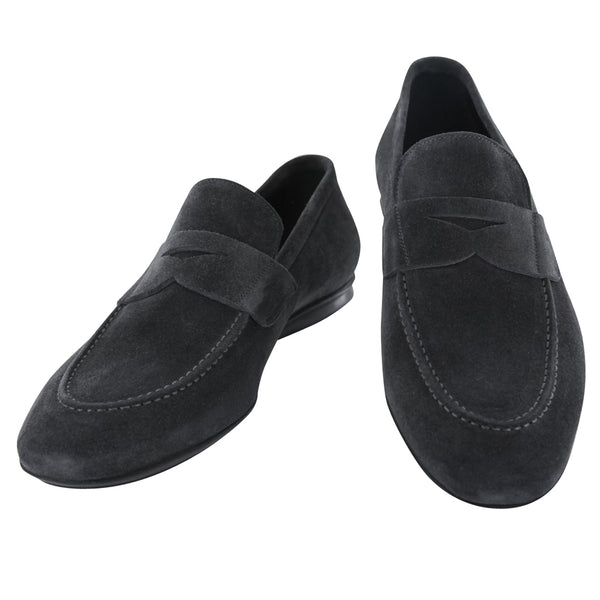 Fiori Di Lusso Gray Suede Penny Loafers - US Width D -  (6J) - Parent