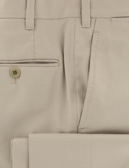 Fiori Di Lusso Beige Solid Wool Pants - Extra Slim - (573) - Parent