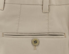 Fiori Di Lusso Beige Solid Wool Pants - Extra Slim - (573) - Parent