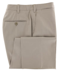 Fiori Di Lusso Beige Solid Wool Pants - Full - 42/58 - (564)