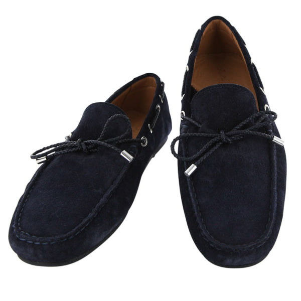 Fiori Di Lusso Navy Blue Suede Shoes - Loafers - (2018032032) - Parent