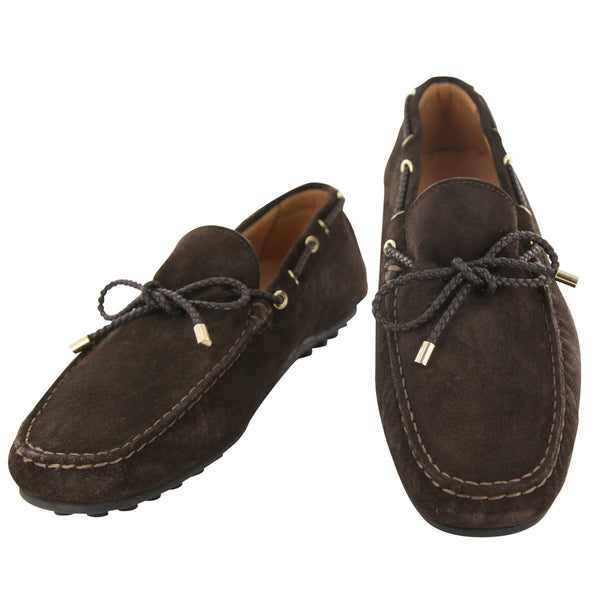 Fiori Di Lusso Dark Brown Suede Lace Driving Shoes - (58) - Parent