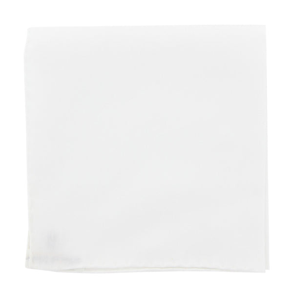 New Fiori Di Lusso White Solid Pocket Square (FL105171)