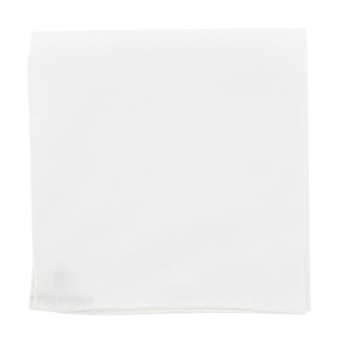 Fiori Di Lusso White Cotton & Silk Pocket Square