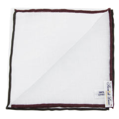 Fiori Di Lusso White  Solid Linen Blend Pocket Square - 12 3/8" x 12 3/8" (838)