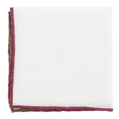 Fiori Di Lusso White Solid Linen Pocket Square - 12" x 12" (914)