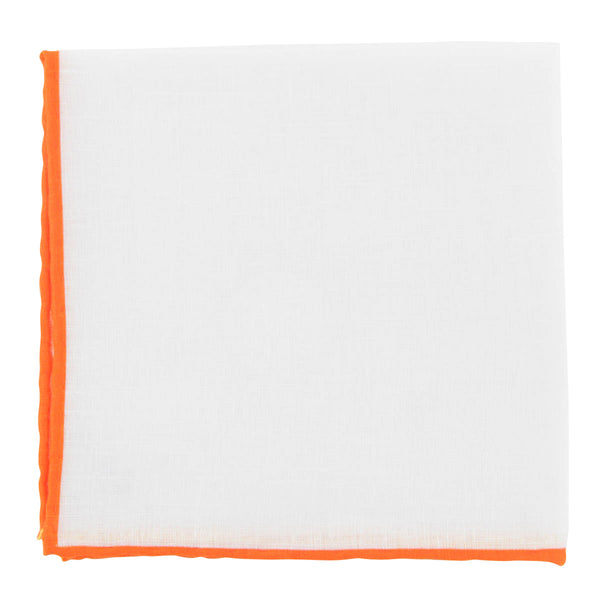 Fiori Di Lusso White Solid Linen Pocket Square - 12" x 12" (911)