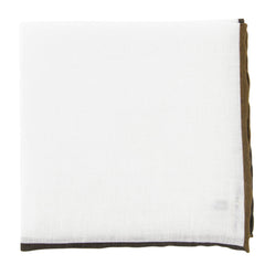 Fiori Di Lusso White Solid Linen Blend Pocket Square - 12" x 12" (838)