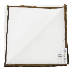 Fiori Di Lusso White Solid Linen Blend Pocket Square - 12" x 12" (838)