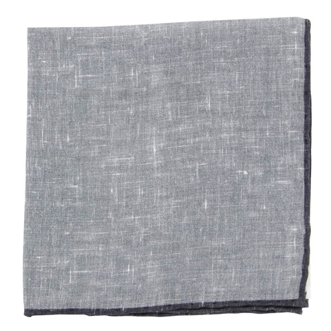 Fiori Di Lusso Gray Linen Pocket Square