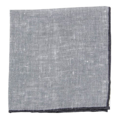 Fiori Di Lusso Gray Solid Linen Pocket Square - 12 3/8" x 12 3/8" (790)