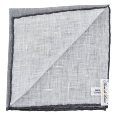 Fiori Di Lusso Gray Solid Linen Pocket Square - 12 3/8" x 12 3/8" (790)