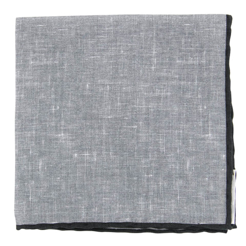Fiori Di Lusso Gray Linen Pocket Square