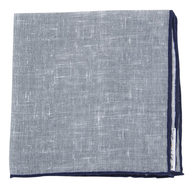 Fiori Di Lusso Gray Solid Linen Pocket Square - 12 3/8" x 12 3/8" (793)
