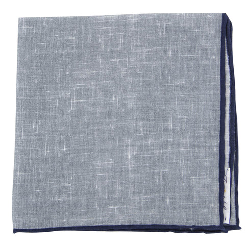 Fiori Di Lusso Gray Linen Pocket Square