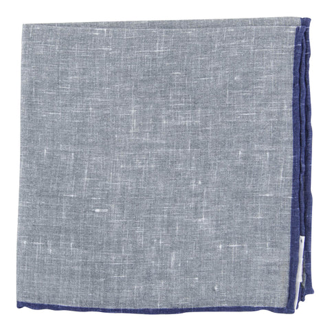 Fiori Di Lusso Gray Linen Pocket Square