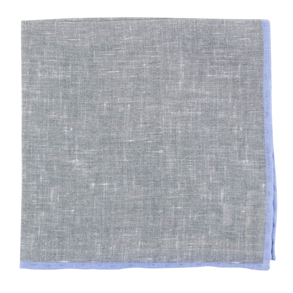 Fiori Di Lusso Gray Solid Linen Pocket Square - 12 3/8" x 12 3/8" (786)