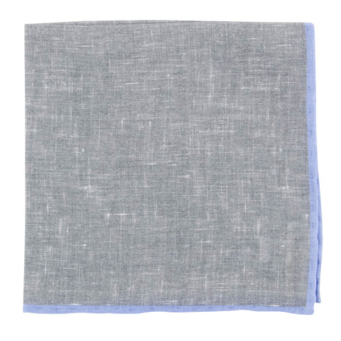 Fiori Di Lusso Gray Linen Pocket Square
