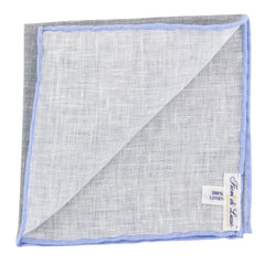 Fiori Di Lusso Gray Solid Linen Pocket Square - 12 3/8" x 12 3/8" (786)